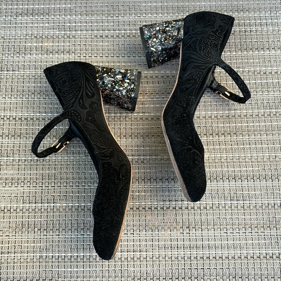 SOPHIA WEBSTER ladies black Renee Jacquard Maryjane crystal heels shoes-6-PROM - Picture 3 of 12